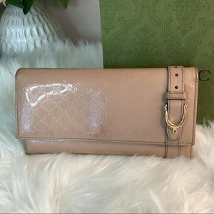 🛍 GUCCI Blush Pink Patent Microguccissima Leather Continental Wallet🛍